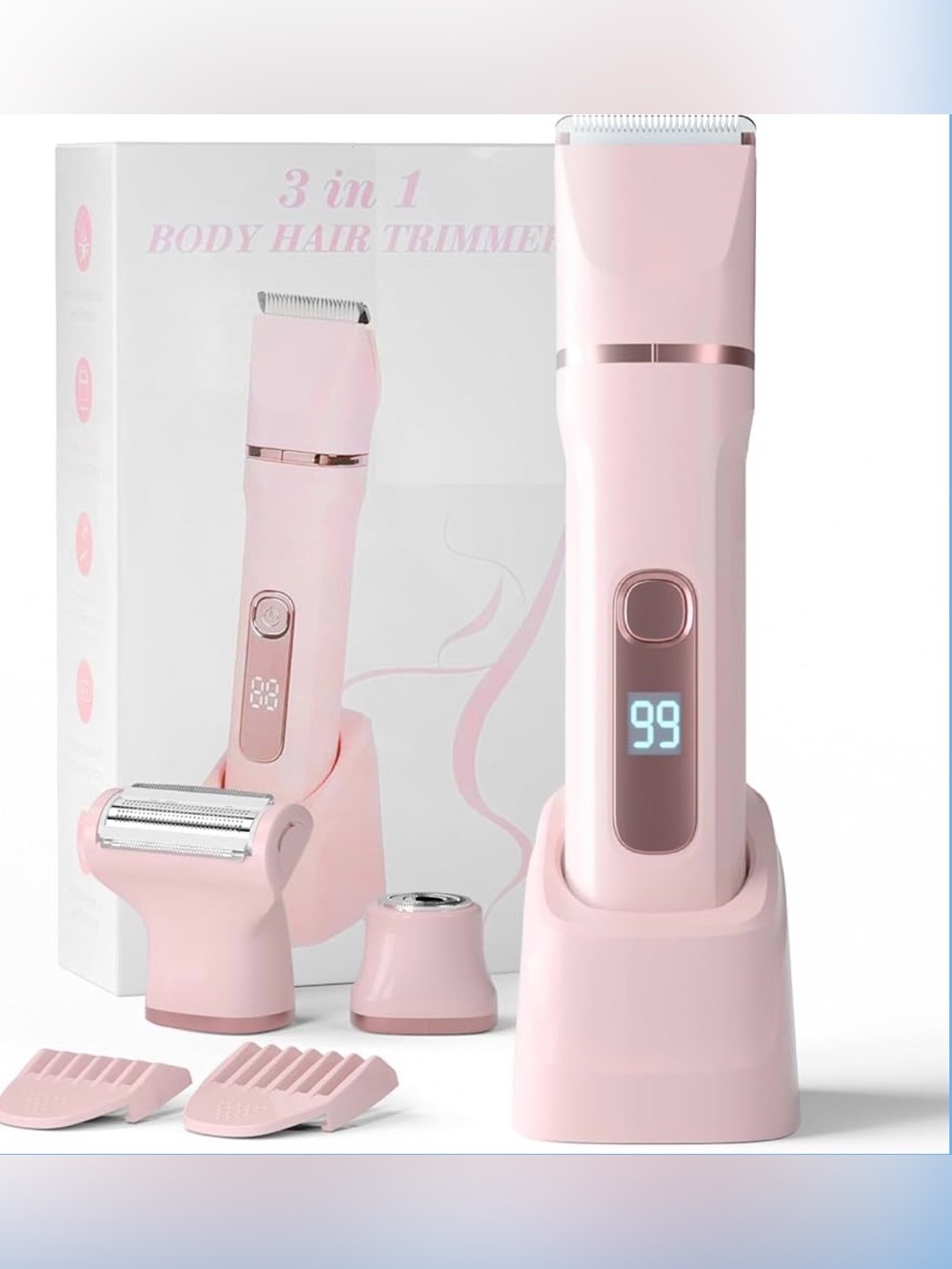 3-in-1 Bikini & Body Trimmer – Blush Pink | Brand New
